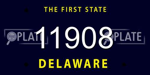 11908 Delaware License Plate