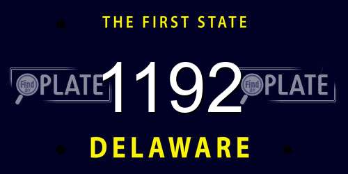 1192 Delaware License Plate