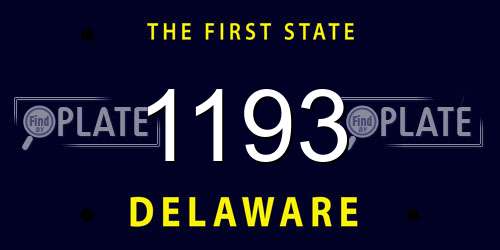1193 Delaware License Plate