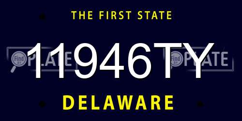 11946TY Delaware License Plate