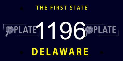 1196 Delaware License Plate