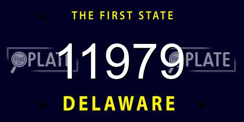 11979 Delaware License Plate