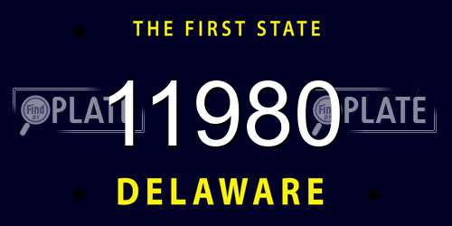 11980 Delaware License Plate