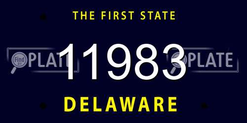 11983 Delaware License Plate