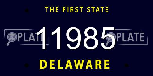 11985 Delaware License Plate
