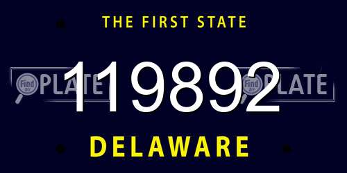 119892 Delaware License Plate