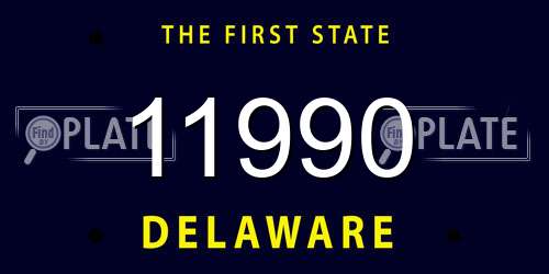 11990 Delaware License Plate
