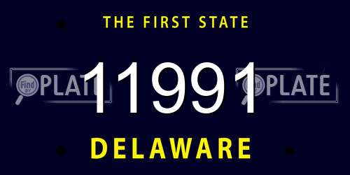 11991 Delaware License Plate