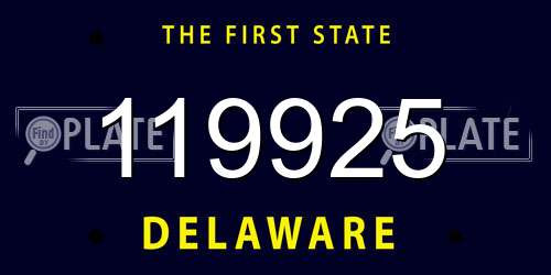 119925 Delaware License Plate