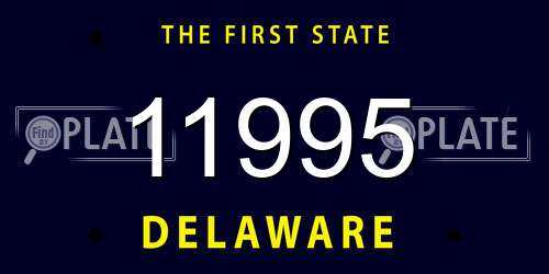 11995 Delaware License Plate