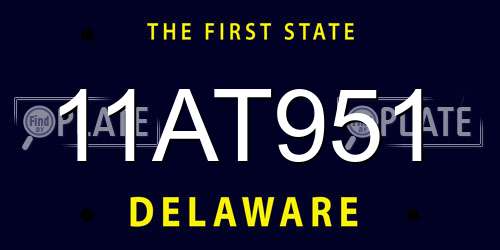 11AT951 Delaware License Plate