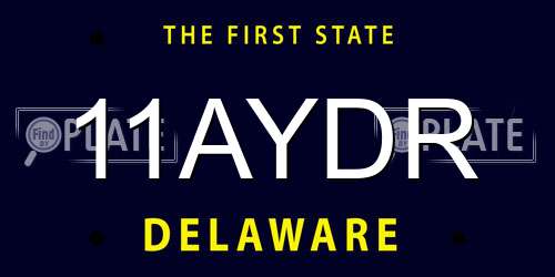 11AYDR Delaware License Plate