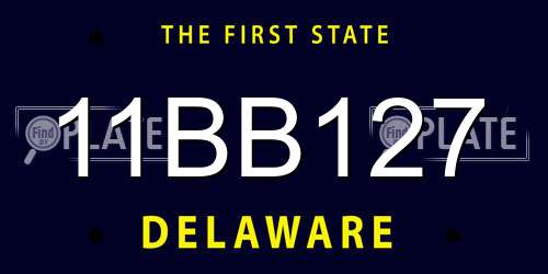 11BB127 Delaware License Plate