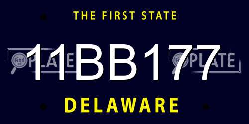 11BB177 Delaware License Plate