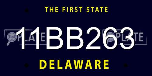 11BB263 Delaware License Plate
