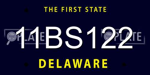 11BS122 Delaware License Plate