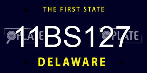 11BS127 Delaware License Plate