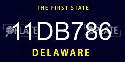11DB786 Delaware License Plate