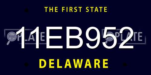 11EB952 Delaware License Plate