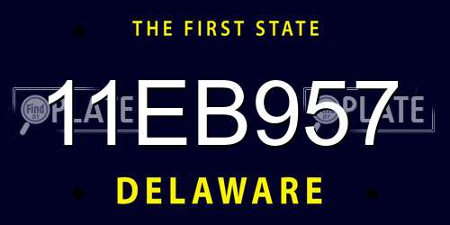 11EB957 Delaware License Plate
