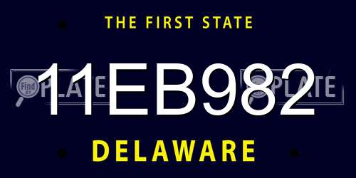 11EB982 Delaware License Plate