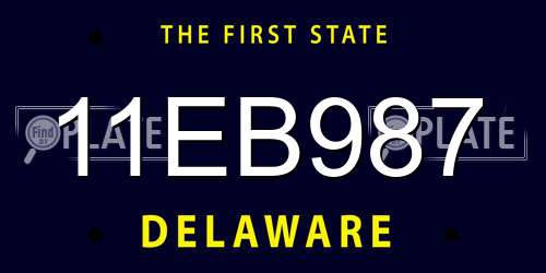 11EB987 Delaware License Plate