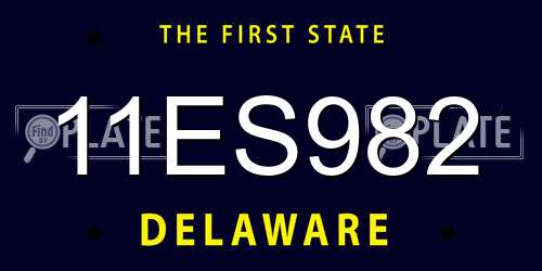 11ES982 Delaware License Plate