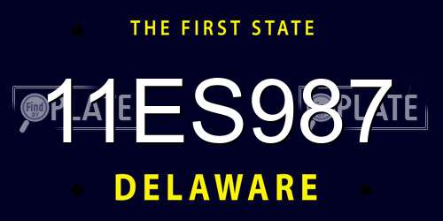 11ES987 Delaware License Plate