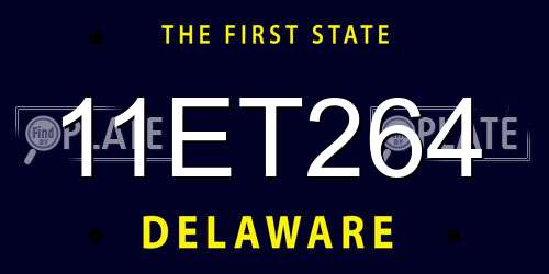 11ET264 Delaware License Plate
