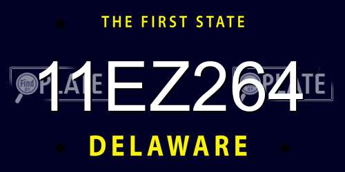 11EZ264 Delaware License Plate