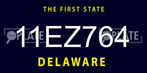 11EZ764 Delaware License Plate