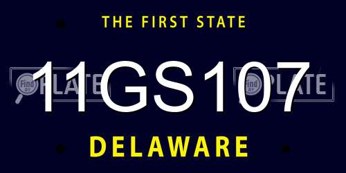 11GS107 Delaware License Plate