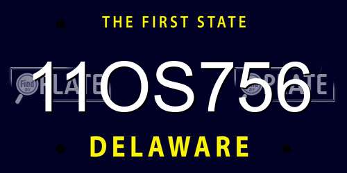 11OS756 Delaware License Plate