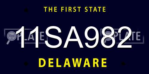 11SA982 Delaware License Plate
