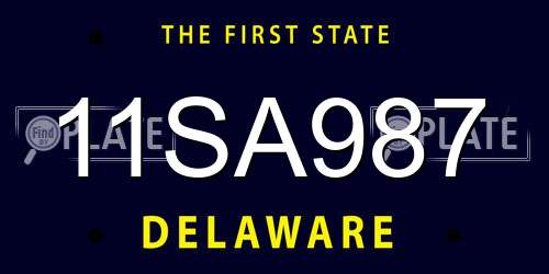 11SA987 Delaware License Plate