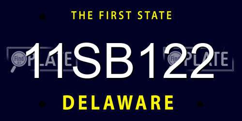 11SB122 Delaware License Plate