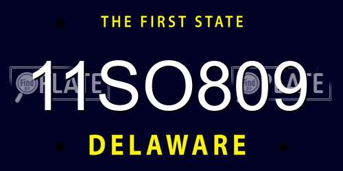 11SO809 Delaware License Plate