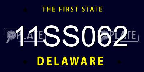 11SS062 Delaware License Plate
