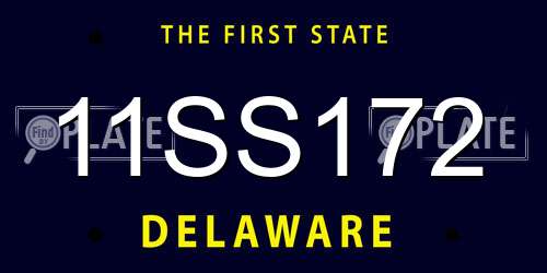 11SS172 Delaware License Plate