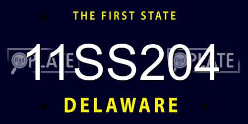 11SS204 Delaware License Plate