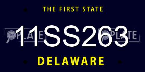 11SS263 Delaware License Plate