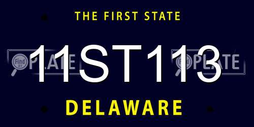 11ST113 Delaware License Plate