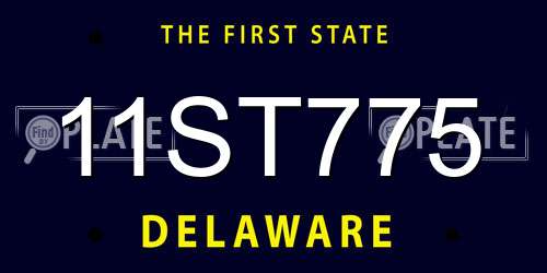 11ST775 Delaware License Plate