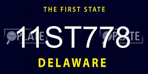 11ST778 Delaware License Plate