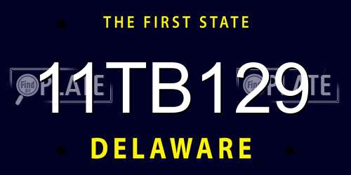 11TB129 Delaware License Plate