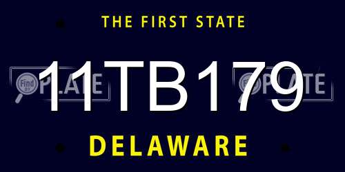 11TB179 Delaware License Plate