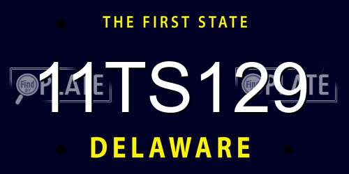 11TS129 Delaware License Plate