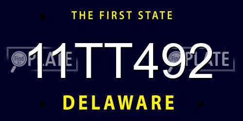 11TT492 Delaware License Plate