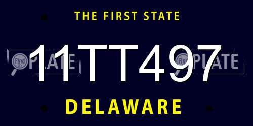 11TT497 Delaware License Plate