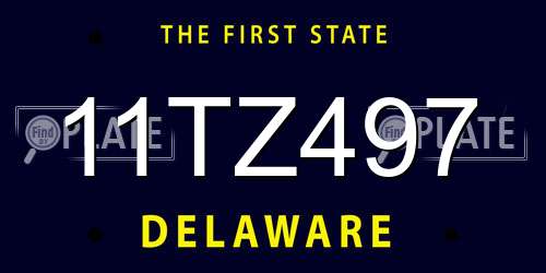 11TZ497 Delaware License Plate